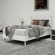 preview thumbnail 43 of 91, Caxkun Upholstered Platform Bed Frame with Wingback headboard White - Twin