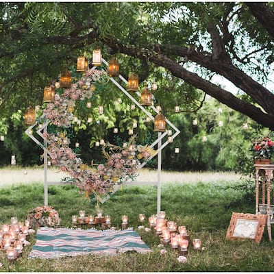 Large Sturdy Diamond Wedding Arch Heavy Duty Iron Backdrop Stand Kit
