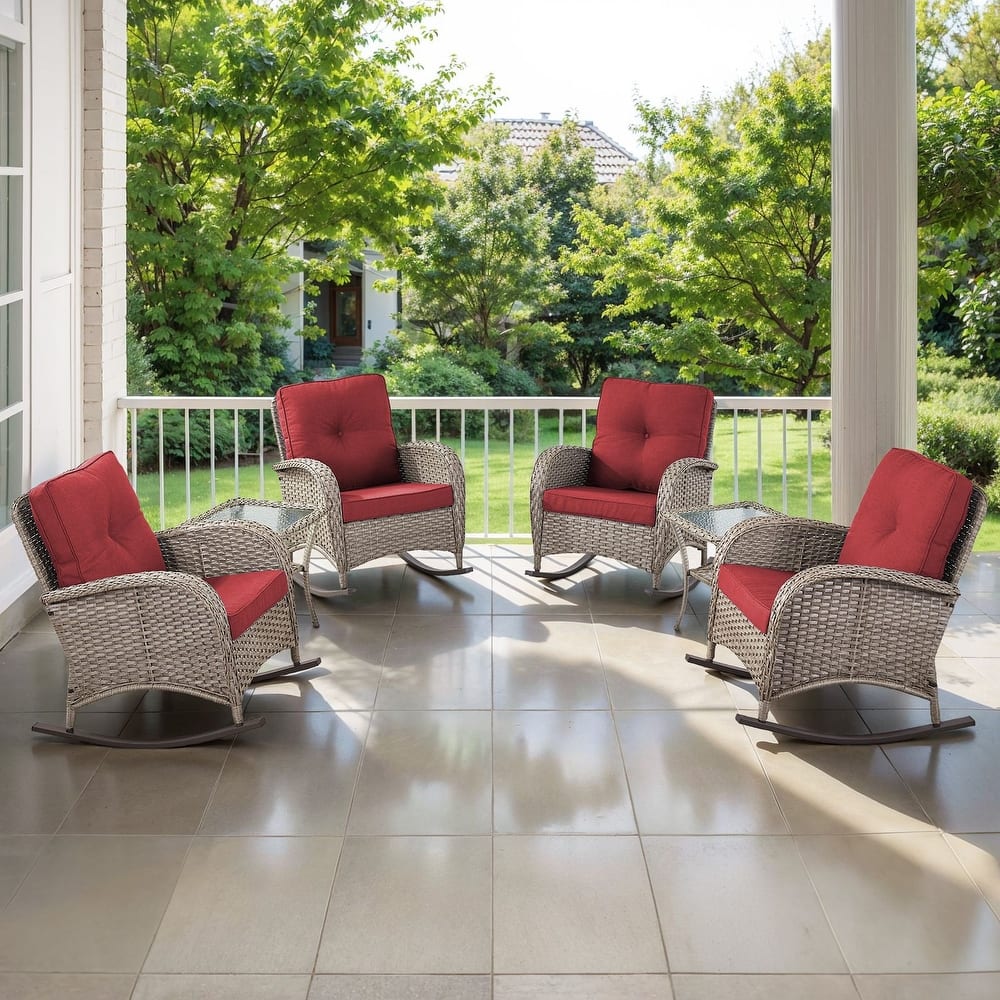 Gymojoy Outdoor Wicker Patio Furniture Chair Set Weather-Resistant