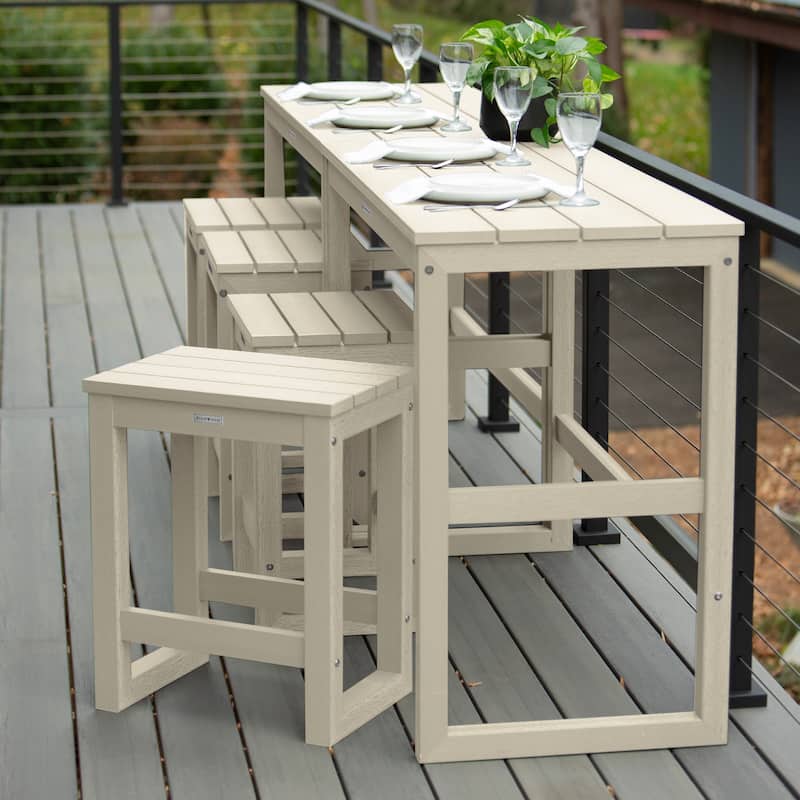 HIGHWOOD Monroe Modern Counter Height Balcony Stool/Table 6-Piece Set