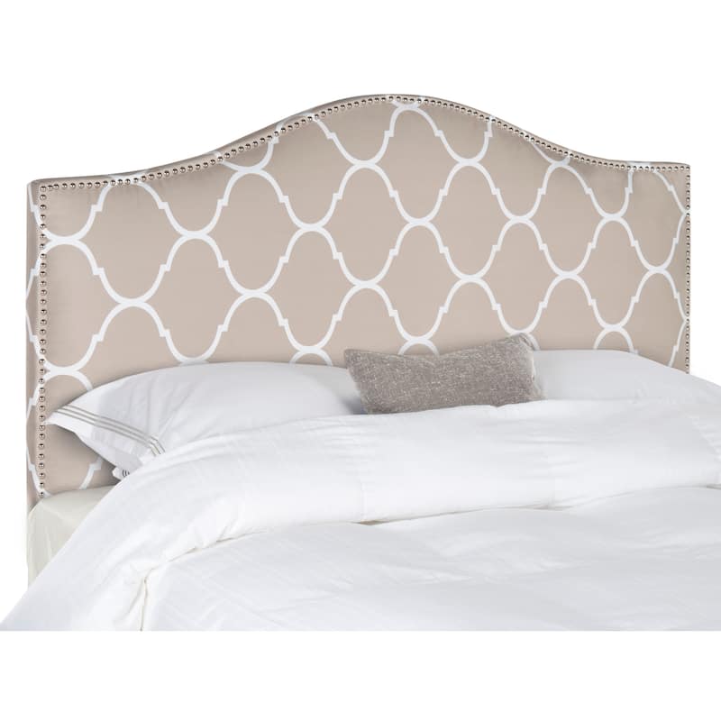 SAFAVIEH Somer Grey/ White Diamond Camelback Headboard