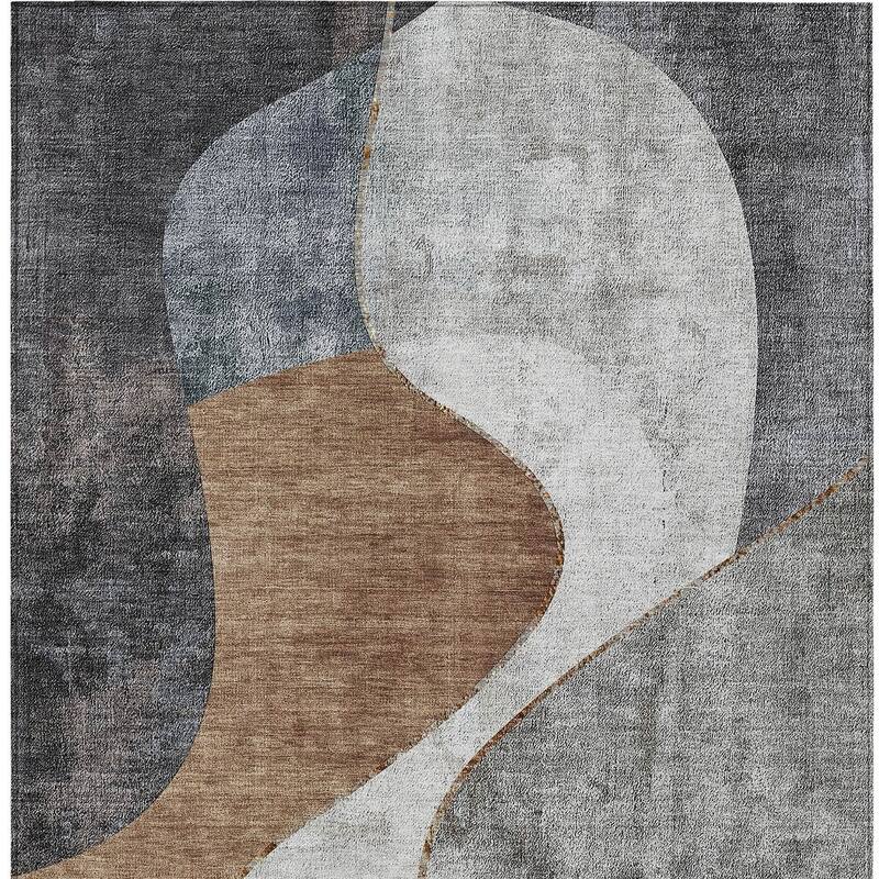HomeRoots Abstract Transitional Rectangle Outdoor Rug