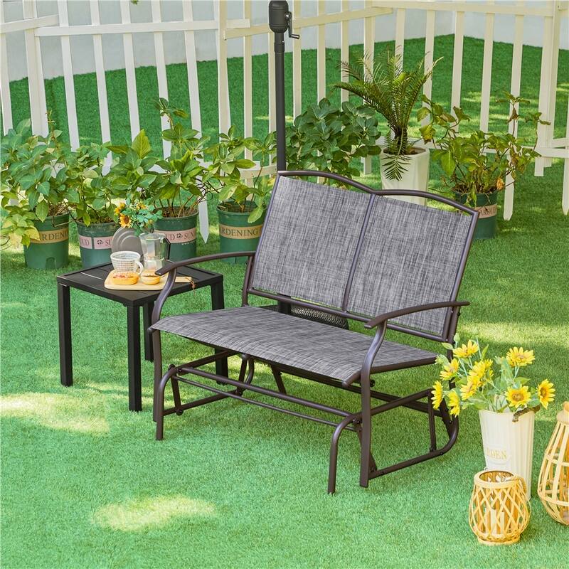 Yaheetech 2-Person Patio Glider Bench Swing Glider Chair