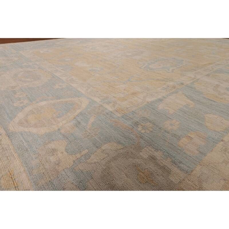 Vegetable Dye Oushak Turkish Large Area Rug Handmade Wool Carpet - 10'0" x 13'7"
