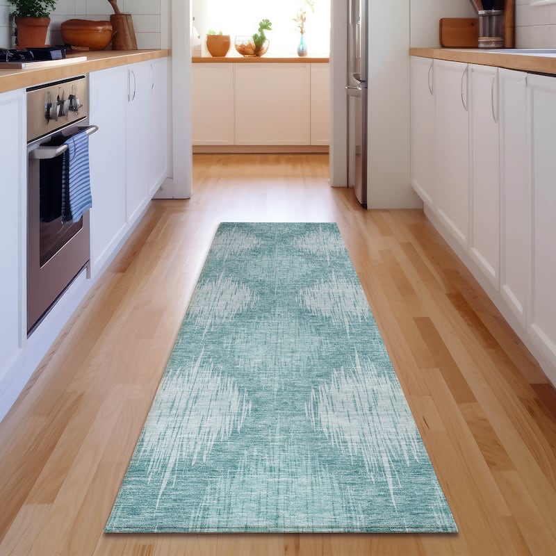 Premium Washable Super Soft Abstract Ombre Mayfield Rug - Teal - 2' 3" x 7' 6"