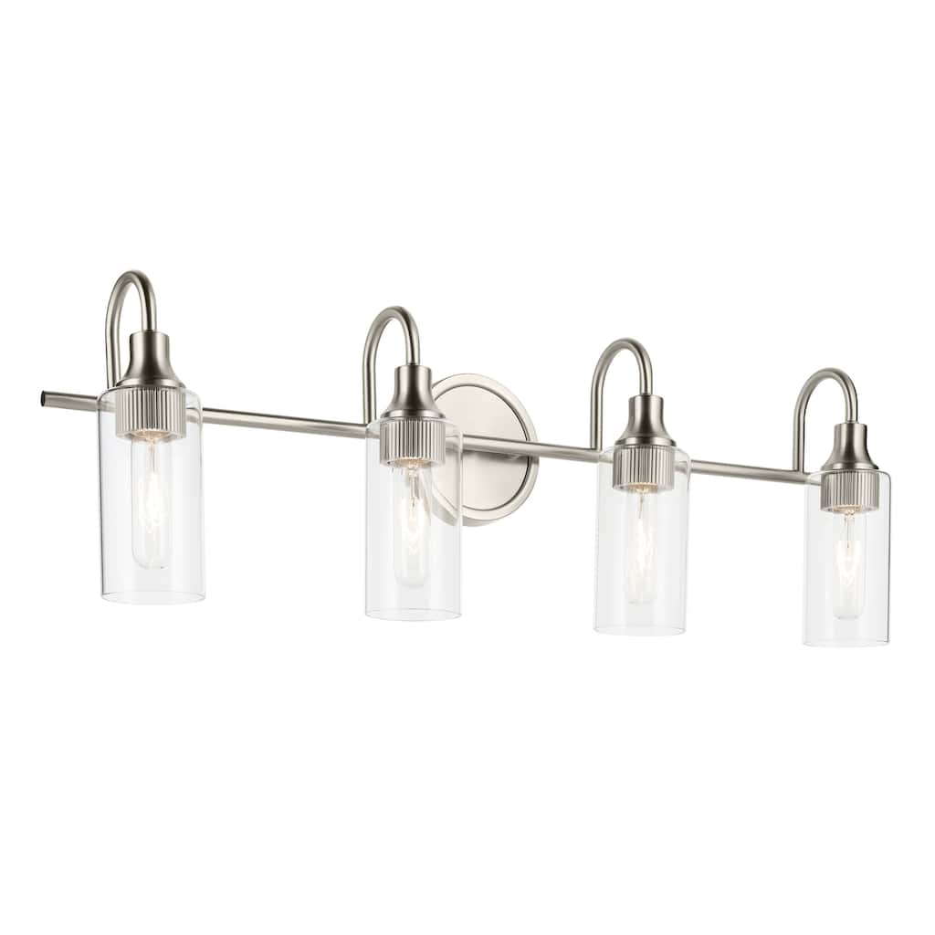 Kichler Lighting Kavi 31.5" 4-Light Vanity Light with Clear Glass in Brushed Nickel