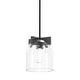preview thumbnail 1 of 5, Maxim 21230 Scoop 8" Wide Mini Pendant Black / Clear