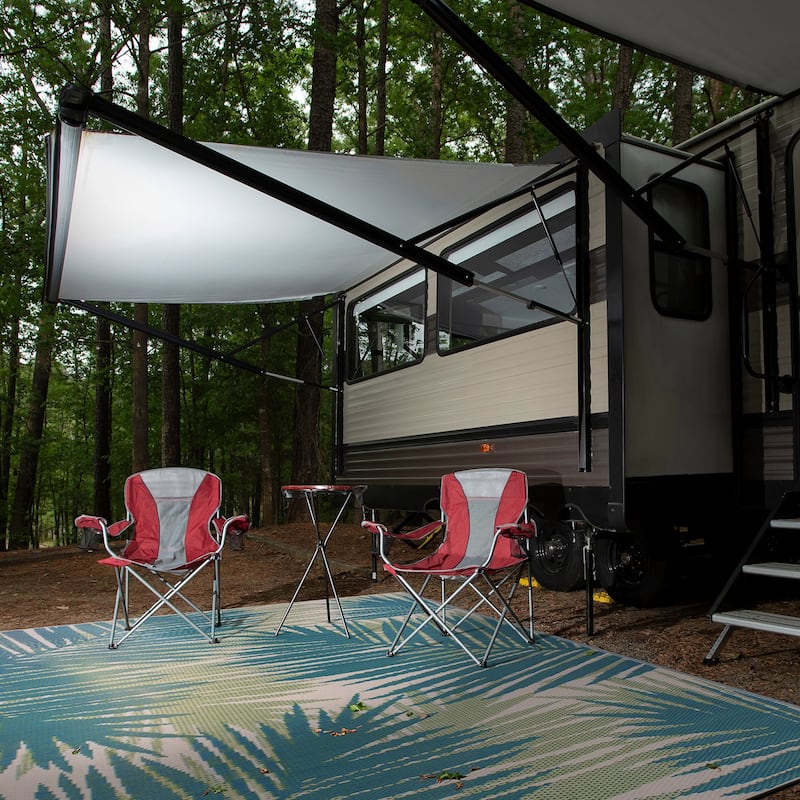 Tropical Floral Reversible Plastic Outdoor Rugs