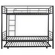 preview thumbnail 15 of 17, Black Twin over Twin Size Metal Bunk Bed With Trundle, Can be Divided into Two Beds