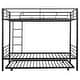 preview thumbnail 14 of 16, Twin over Twin Metal Bunk Bed With Trundle, Ladder, Black