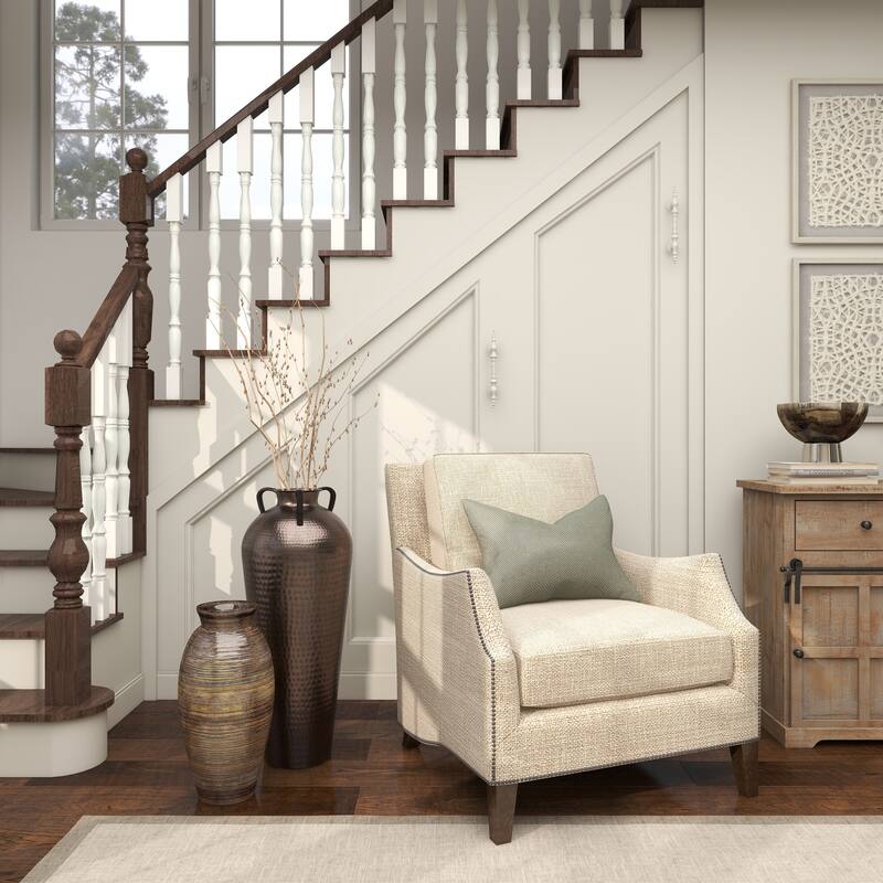 Bronze Hammered Solid Iron Jug Floor Vase