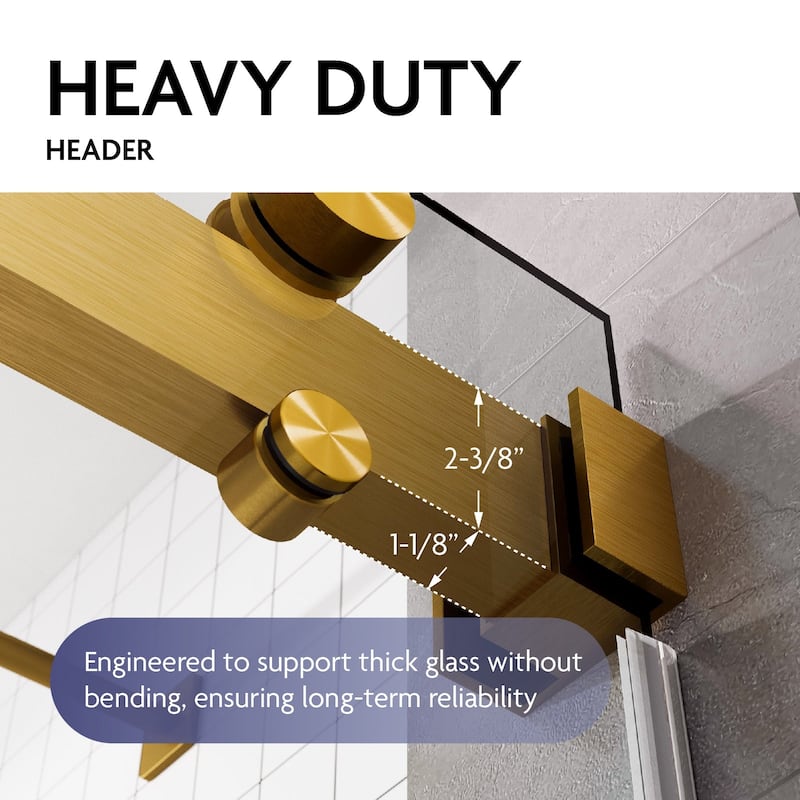SP Series 62" - 66" W x 77" H Contemporary Frameless Double Sliding Shower Door with 3/8" Clear Tempered Glass