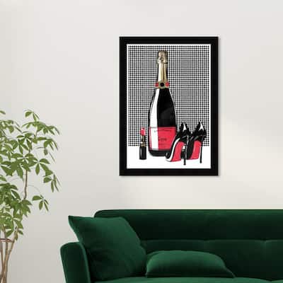 Wynwood Studio Prints Fashion and Glam Red and Black Champagne Red and Modern & Contemporary Wall Art Canvas Print