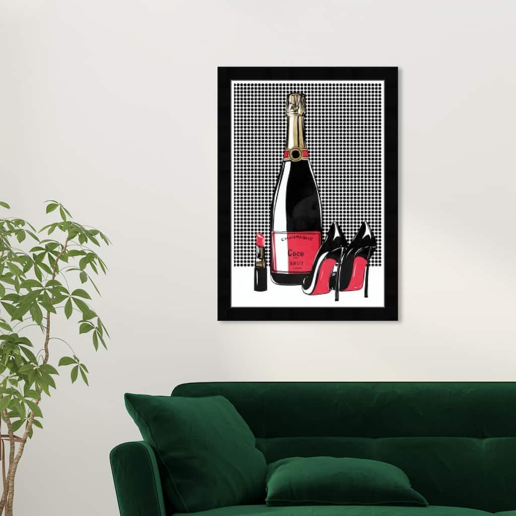 Wynwood Studio Prints Fashion and Glam Red and Black Champagne Red and Modern & Contemporary Wall Art Canvas Print