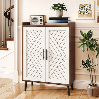 Moasis Shoe Storage Cabinet with Doors, 5-Tier Freestanding Shoe Organizer for Entryway