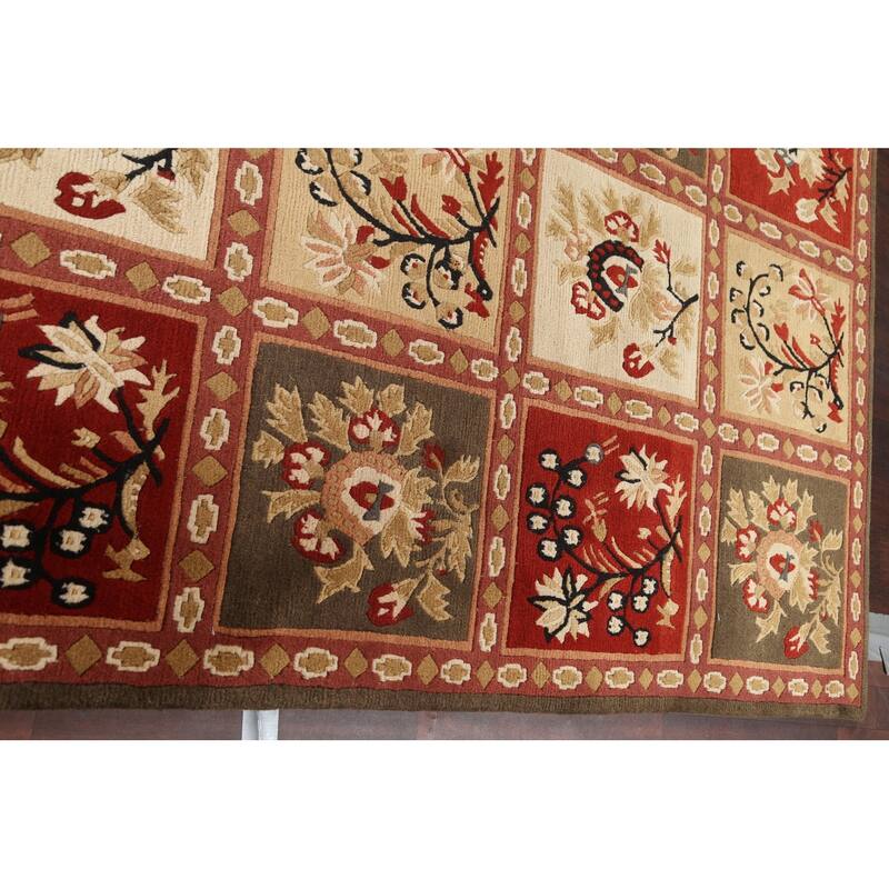 Garden Design Nepalese Vegetable Dye Oriental Wool Area Rug Handmade - 6'1" x 9'8"