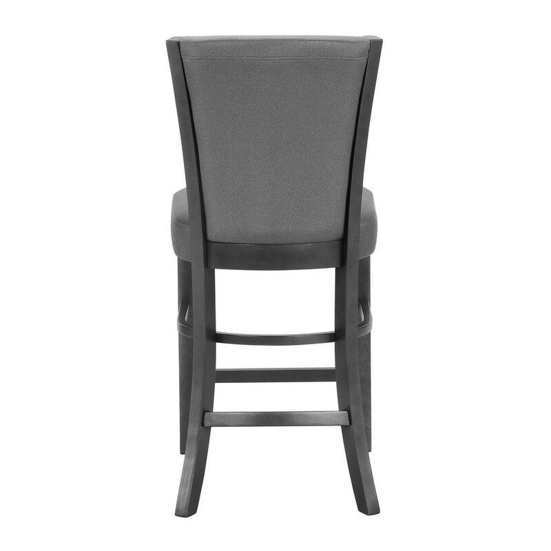 24 Inch Set of 2 Counter Height Chair with Fabric Upholstery and Wood Frame - 17.5 L x 19 W x 41 H Inches