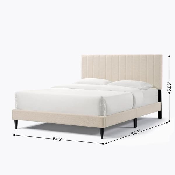 Picture Idea: Modern Dove Tufted Upholstered Platform Bed For Bedroom Pearl White