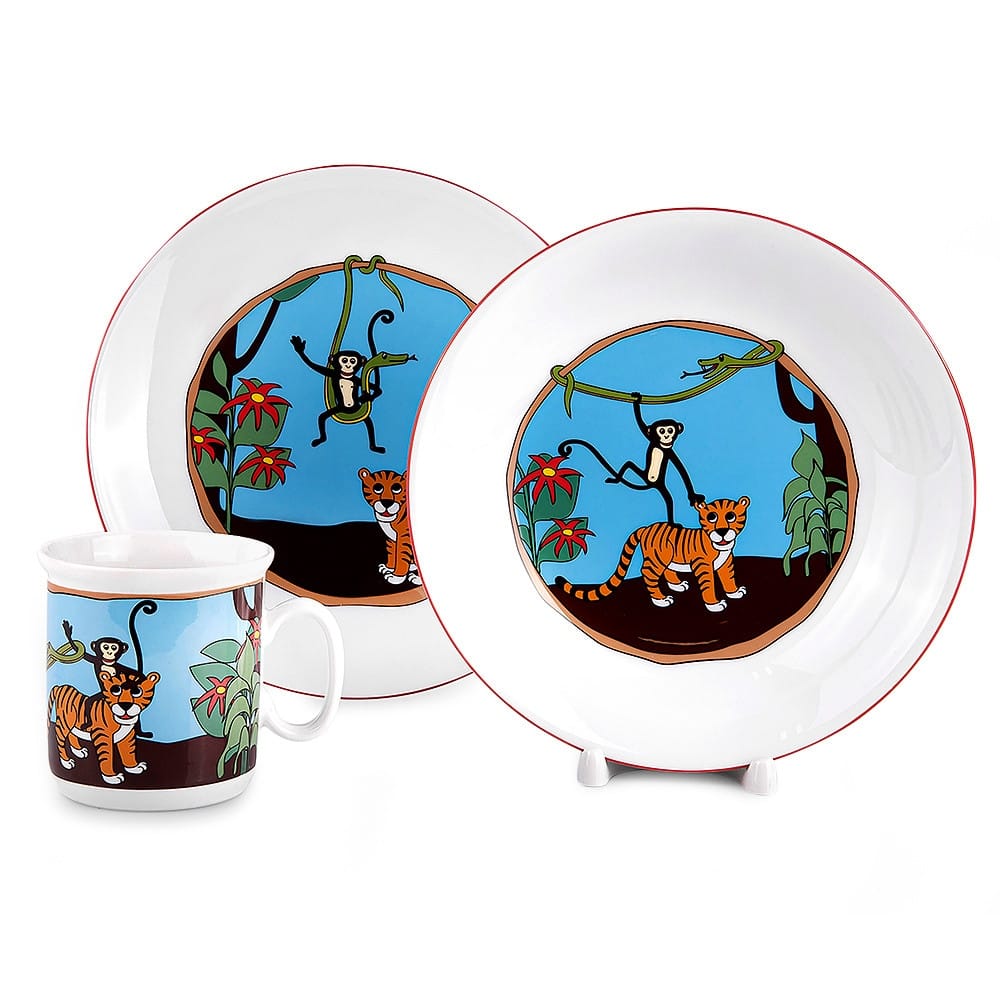 My Jungle Porcelain Kids Dinnerware Set of 3