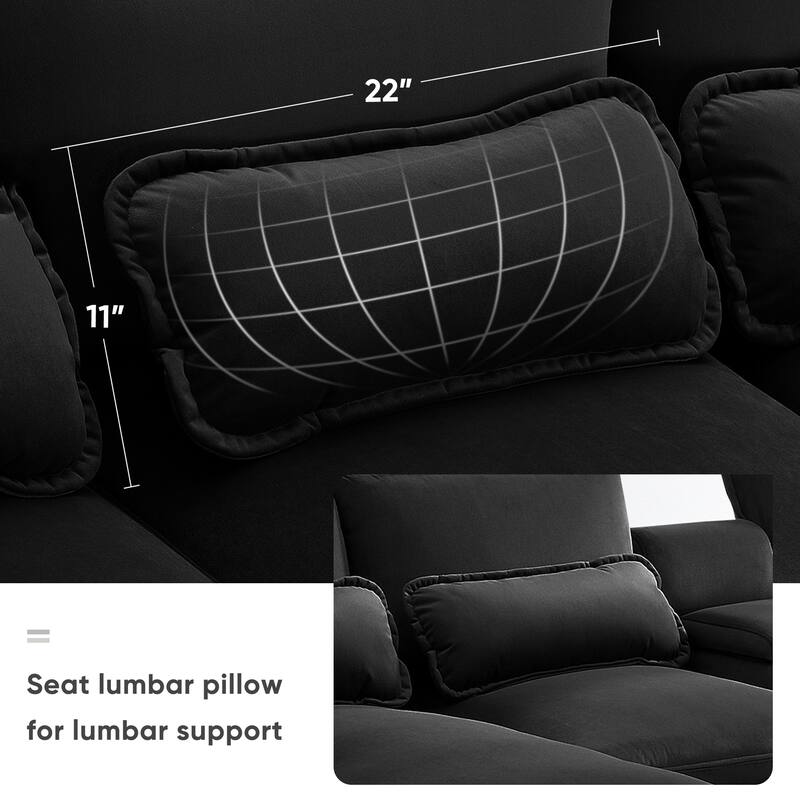 Modern U-shaped Sofa with Console,Cupholders and USB Ports,6-seat Upholstered Symmetrical Indoor Furniture