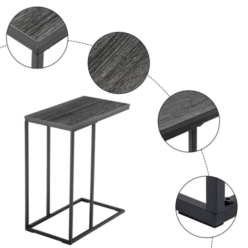 Modern C-Type Single Layer MDF Iron Rectangle Side Table - 18.9” x 11.02” x 22.83"