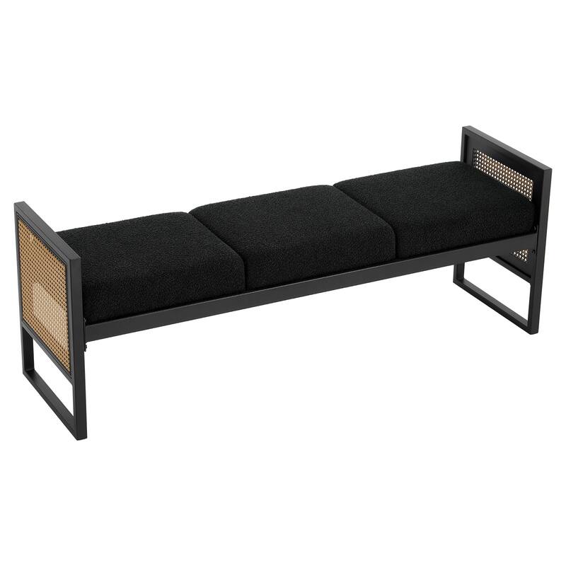 Fabric Upholstered Storage Bench for End of Bed, Entryway - 56.69"L x 16.93"W x 22.4"H