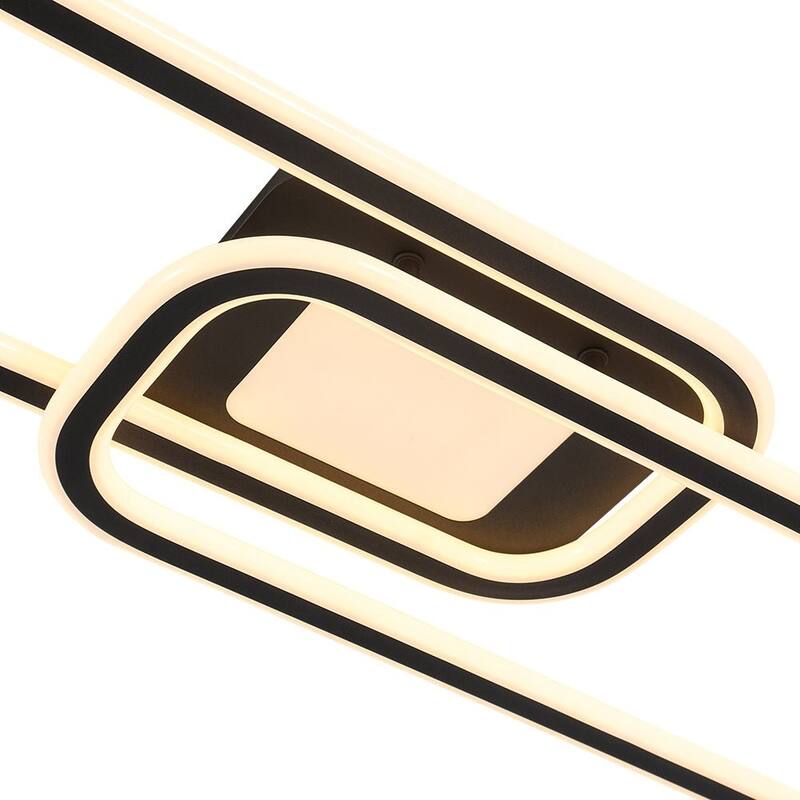 Dimmable LED Dual Oval Ring Long Semi Flush Mount Light 41in