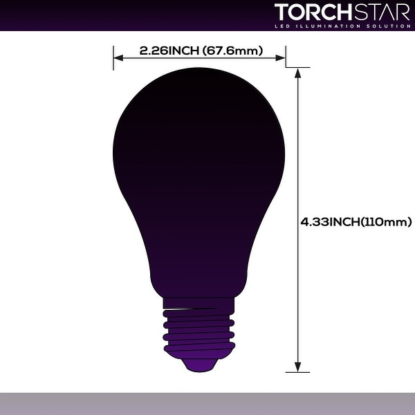 TORCHSTAR 4.5W LED Dimmable A19 Frosted Glass Filament Light Bulb