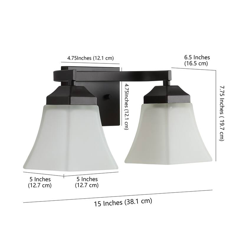 Staunton Iron/Glass Modern Cottage LED Vanity Light, Oil Rubbed Bronze by JONATHAN Y