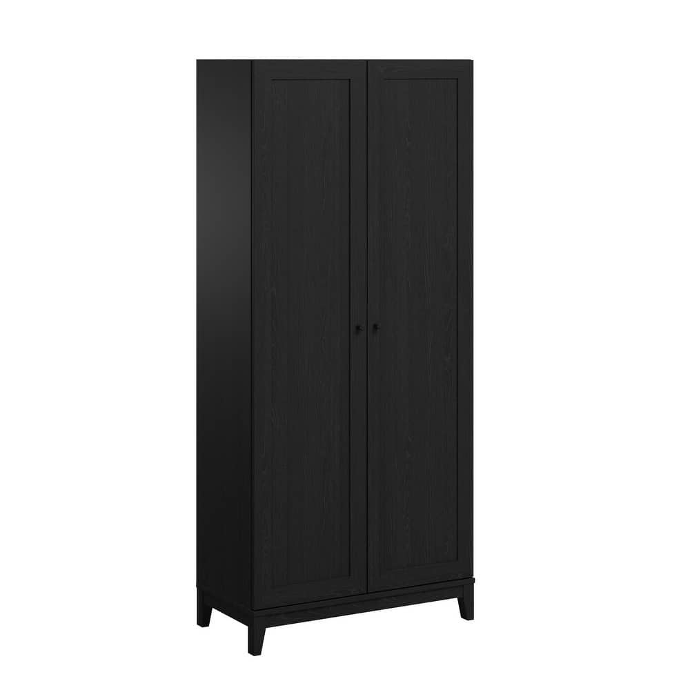 Prepac Yaletown 72" Tall Storage Cabinet with Wood Legs, Pantry Cabinet with 3 Adjustable Shelves - 32" W x 72" H x 16" D