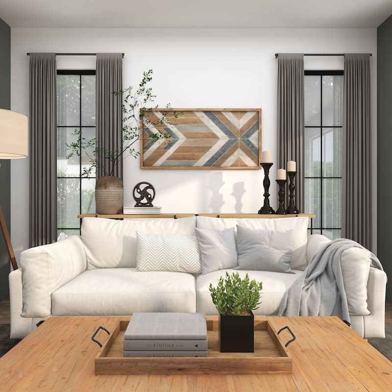 Multi Colored Wooden Handmade Southwestern Geometric Home Wall Decor