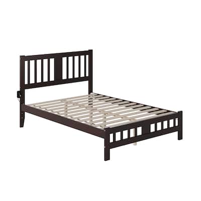 Appeal Full Bed - Espresso Wood Frame with Headboard & Footboard - Slat Kit Included - No Box Spring Needed