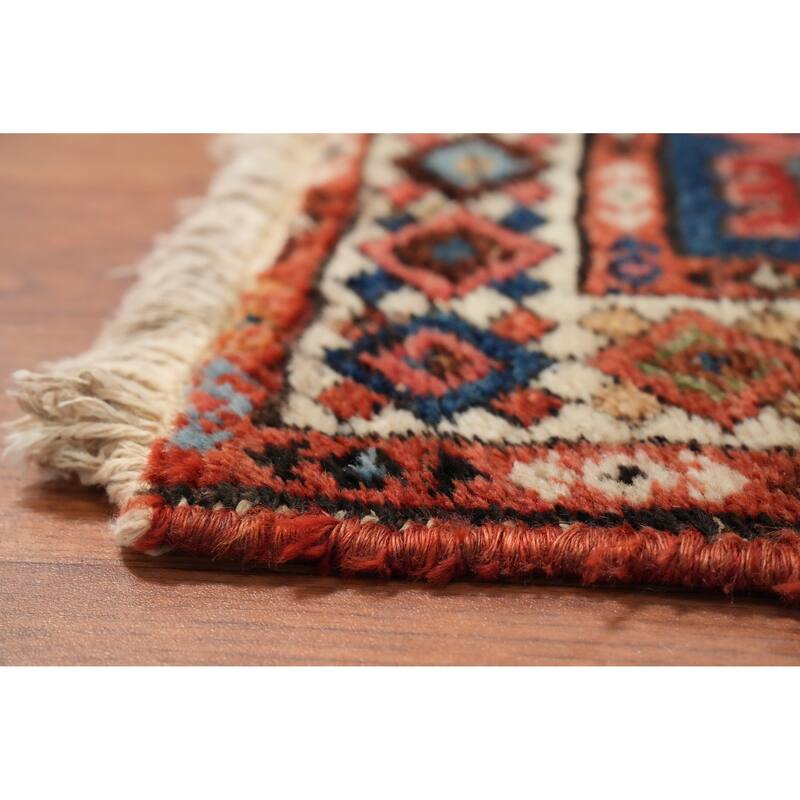 Hand Knotted Oriental 100% Wool Carpet Traditional Floral Oranges & Rust Bakhtiari Runner Rug - 10' 2'' X 3' 9''