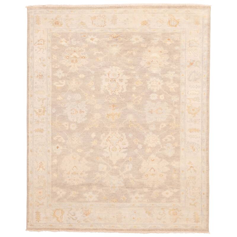 ECARPETGALLERY Hand-knotted Modern Oushak Grey Wool Rug - 7'8 x 9'10
