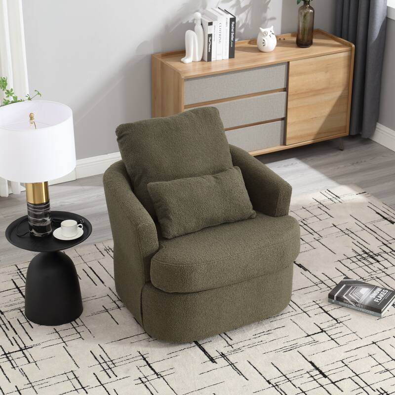 Swivel Barrel Chair, Comfy Round Accent Sofa Chair for Living Room, 360 Degree Swivel Barrel Club Chair, Leisure Arm Chair