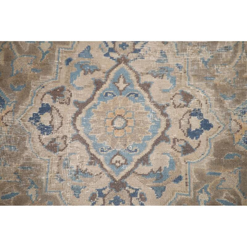 Hand Knotted Oriental 100% Wool Carpet Traditional Floral Oranges & Rust Mashad Area Rug - 11' 2'' X 8' 5''