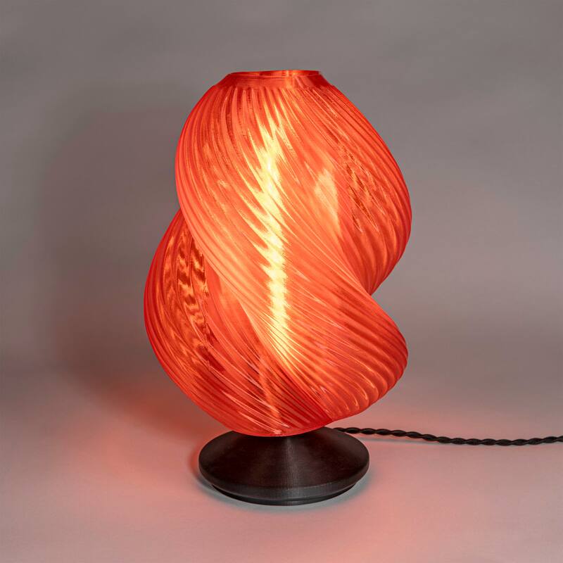 Vega 13.5" Mid-Century Coastal Plant-Based PLA 3D Printed Dimmable LED Table Lamp, by JONATHAN Y