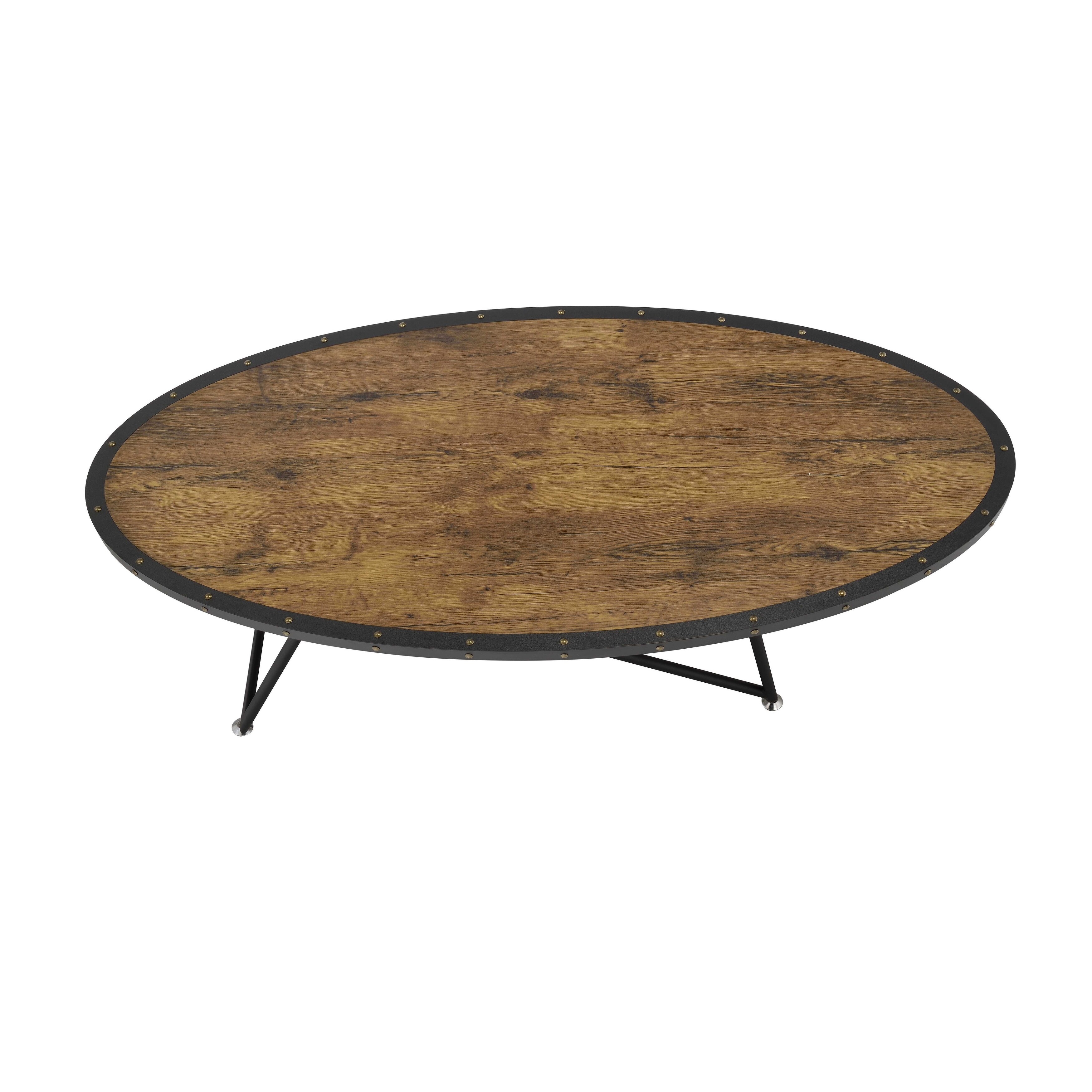 Shop Coffee Table In Weathered Dark Oak Particle Board Metal Weathered Dark Oak On Sale Overstock 24230922