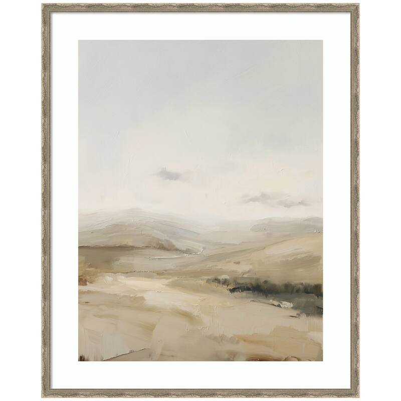 Kate and Laurel Fading Fields I by Amy Lighthall Framed Wall Art Print - 34 x 42 - Silver