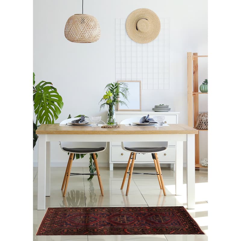 ECARPETGALLERY Hand-knotted Teimani Dark Navy Wool Rug - 3'7 x 6'8