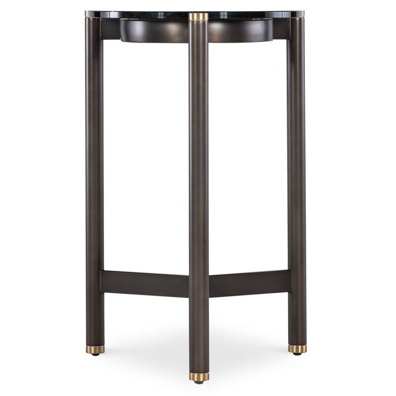 Hooker Furniture M38-80117-00 Grayson 16" Diameter Glass Top Metal - Black Metal