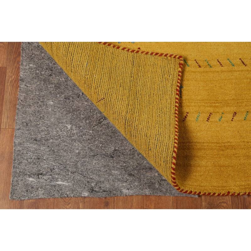 Tribal Yellow Gabbeh Indian Rug Hand-Knotted Oriental Wool Carpet - 8'4"x 10'0"