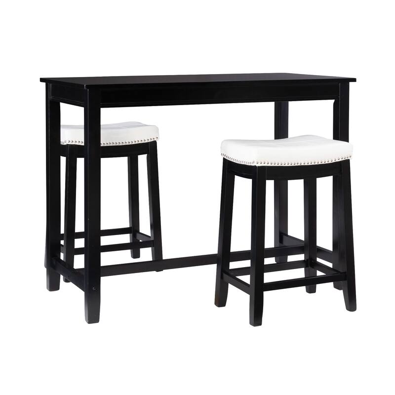 3-Piece Counter Table and Stools - 47.25" - Black and White