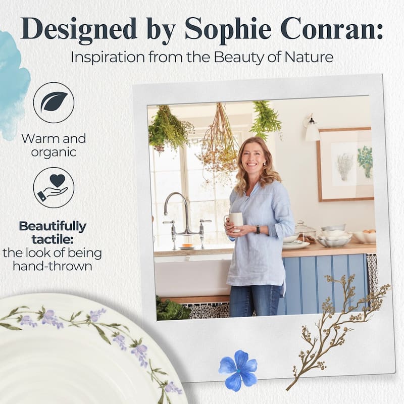 Portmeirion Sophie Conran Set of 4 Lavandula Dinner Plates - 11 in