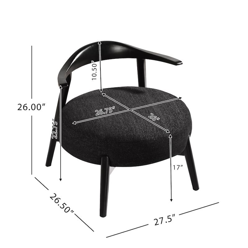 Modern 27.5" Accent Chair with High-Density Reflex Foam Frame for Living Room
