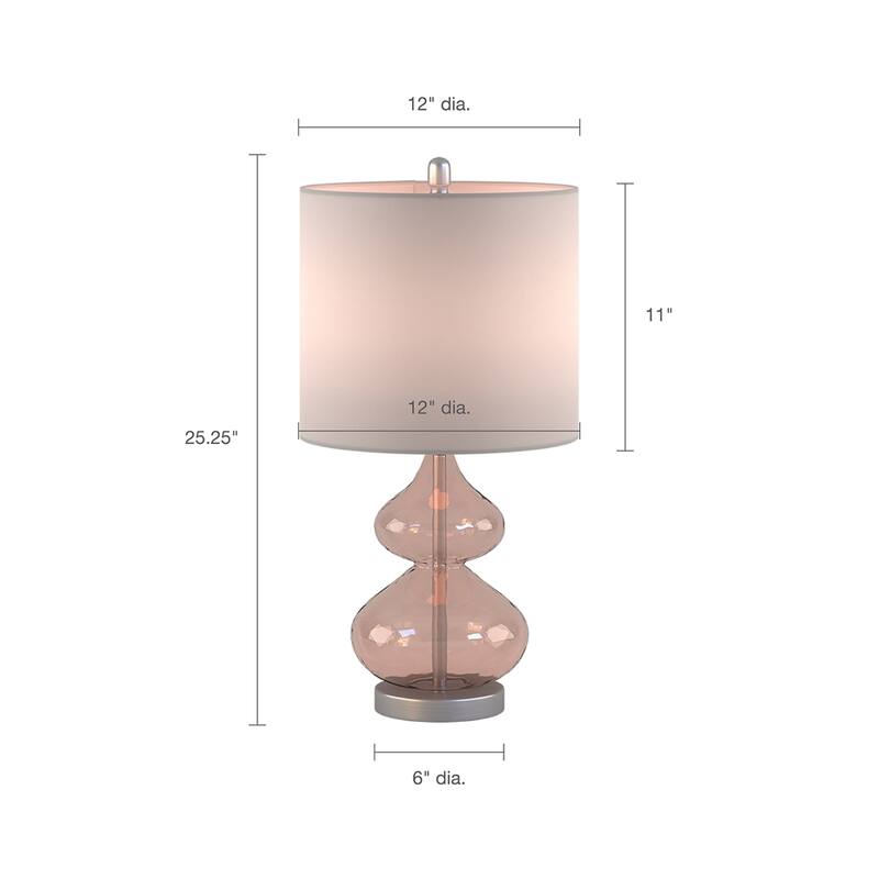 Ellipse Curved Glass Table Lamp, Set of 2 for living room,bedroom,and dining room