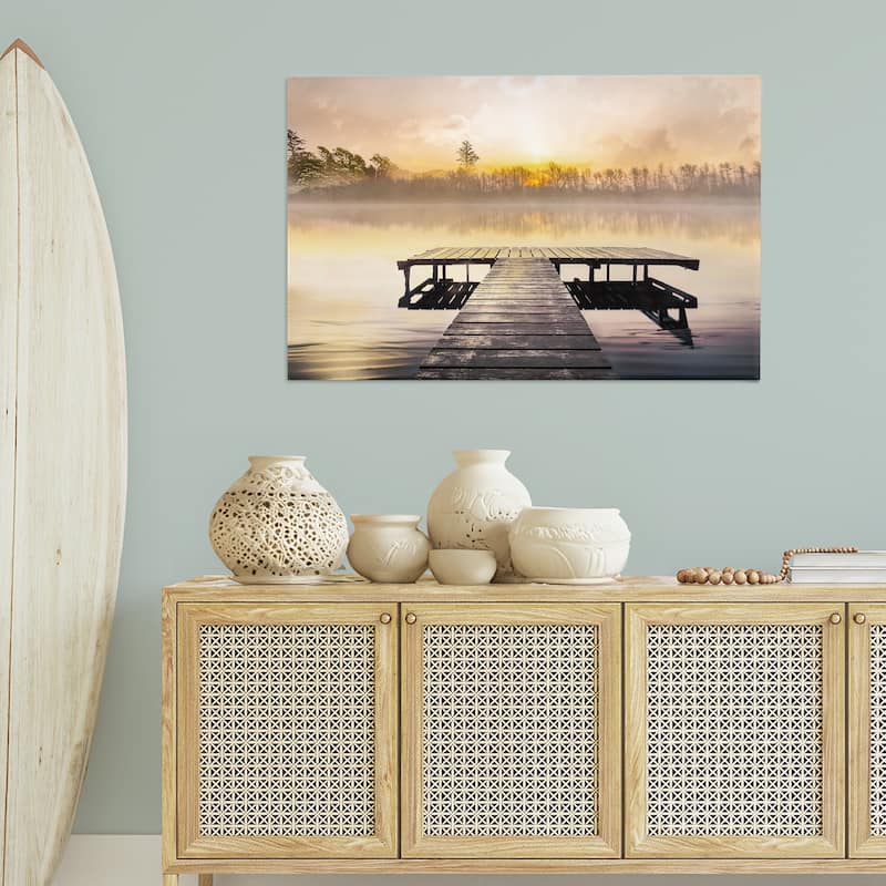 Stupell Summer Sunrise Dock Canvas Wall Art Design By Mike Calascibetta
