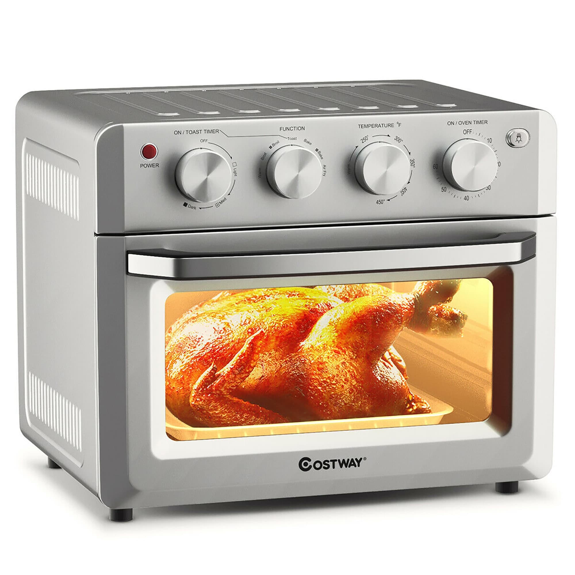 Costway 21QT Convection Air Fryer Toaster Oven 8-in-1 w/ 5 Accessories &  Recipe