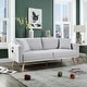 preview thumbnail 7 of 9, Easton Linen Fabric Sofa with USB Charging Ports Pockets & Pillows