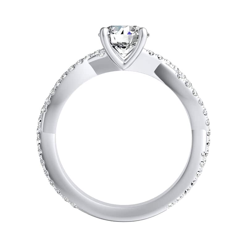 Auriya 1 1/2ct Twisted Moissanite and 1/2ctw Diamond Engagement Ring 14K Gold
